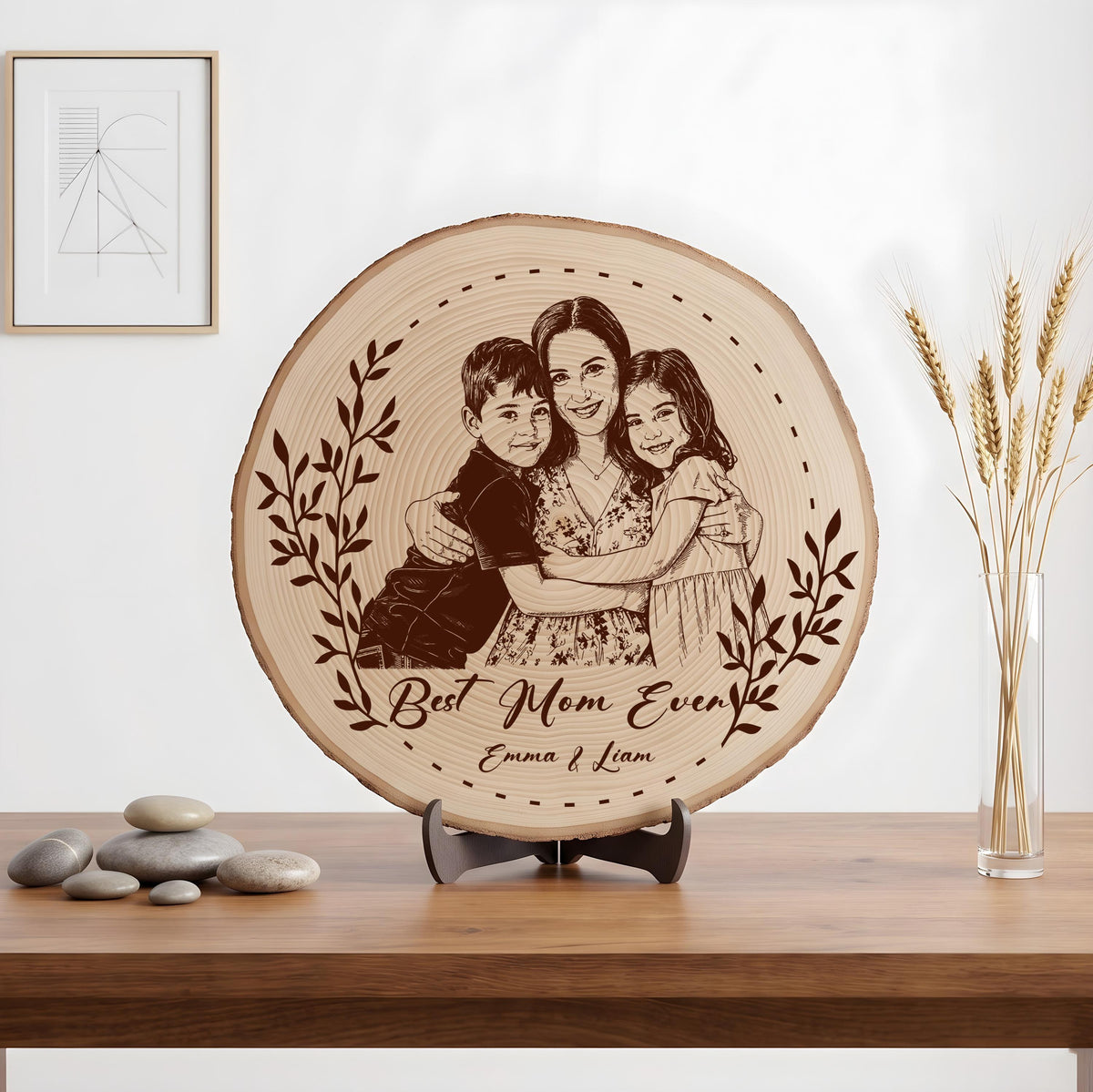 Personalized Wood Photo Plaque, Custom Wedding Portrait Keepsake