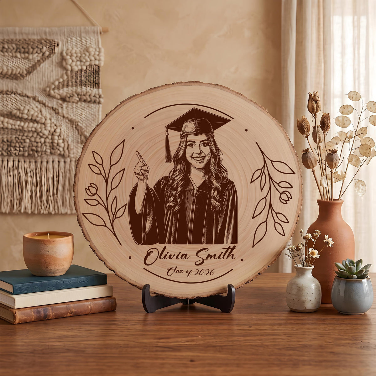 Personalized Wood Photo Plaque, Custom Wedding Portrait Keepsake