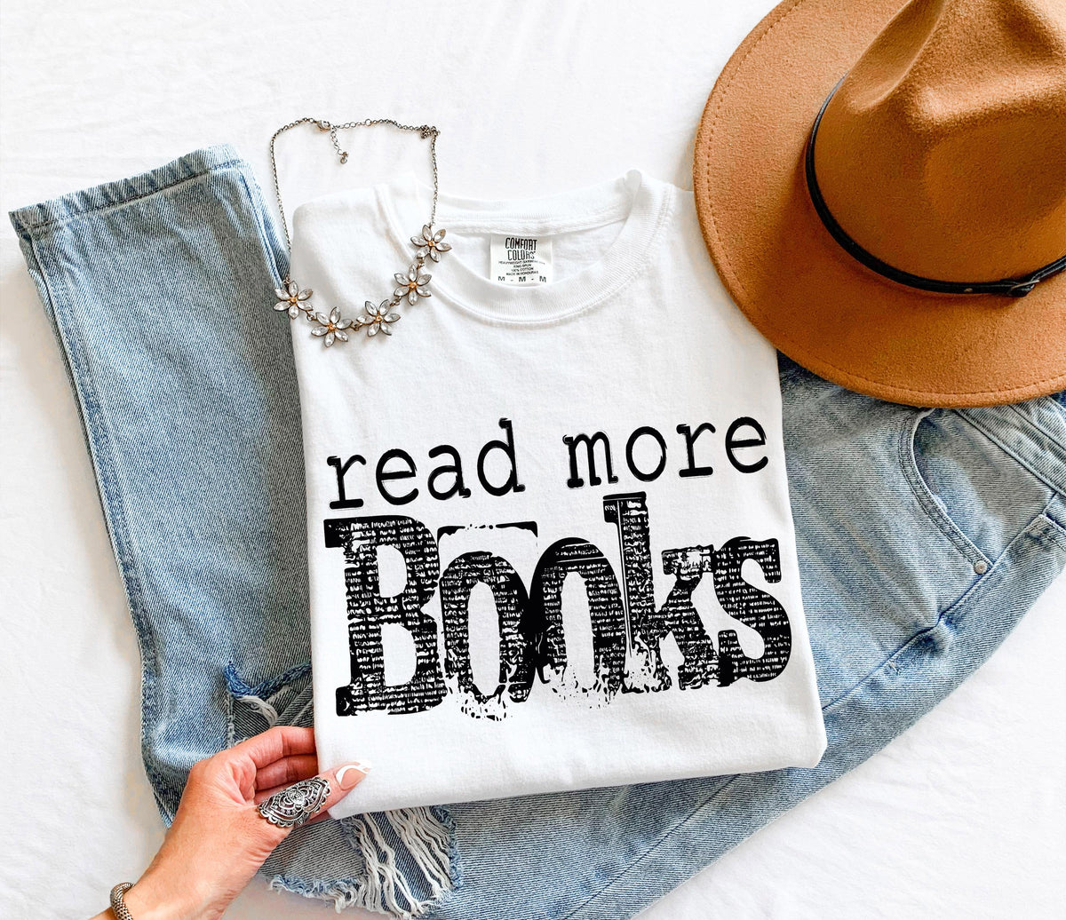 Read More Books Comfort Colors® T-Shirt, Bookworm Shirts, Librarian Teacher Tee, Bookish Gift Tee