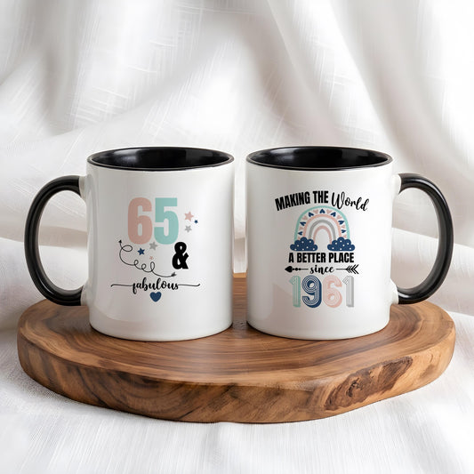 Custom 65th Birthday Mug, Born in 1961 Cup, 65th Birthday Gift
