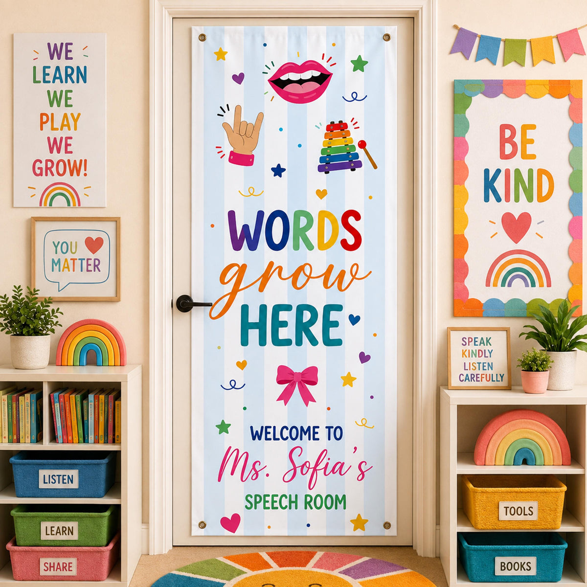Personalized Speech Room Door Banner | Welcome Ms. Sofia's Classroom Decor