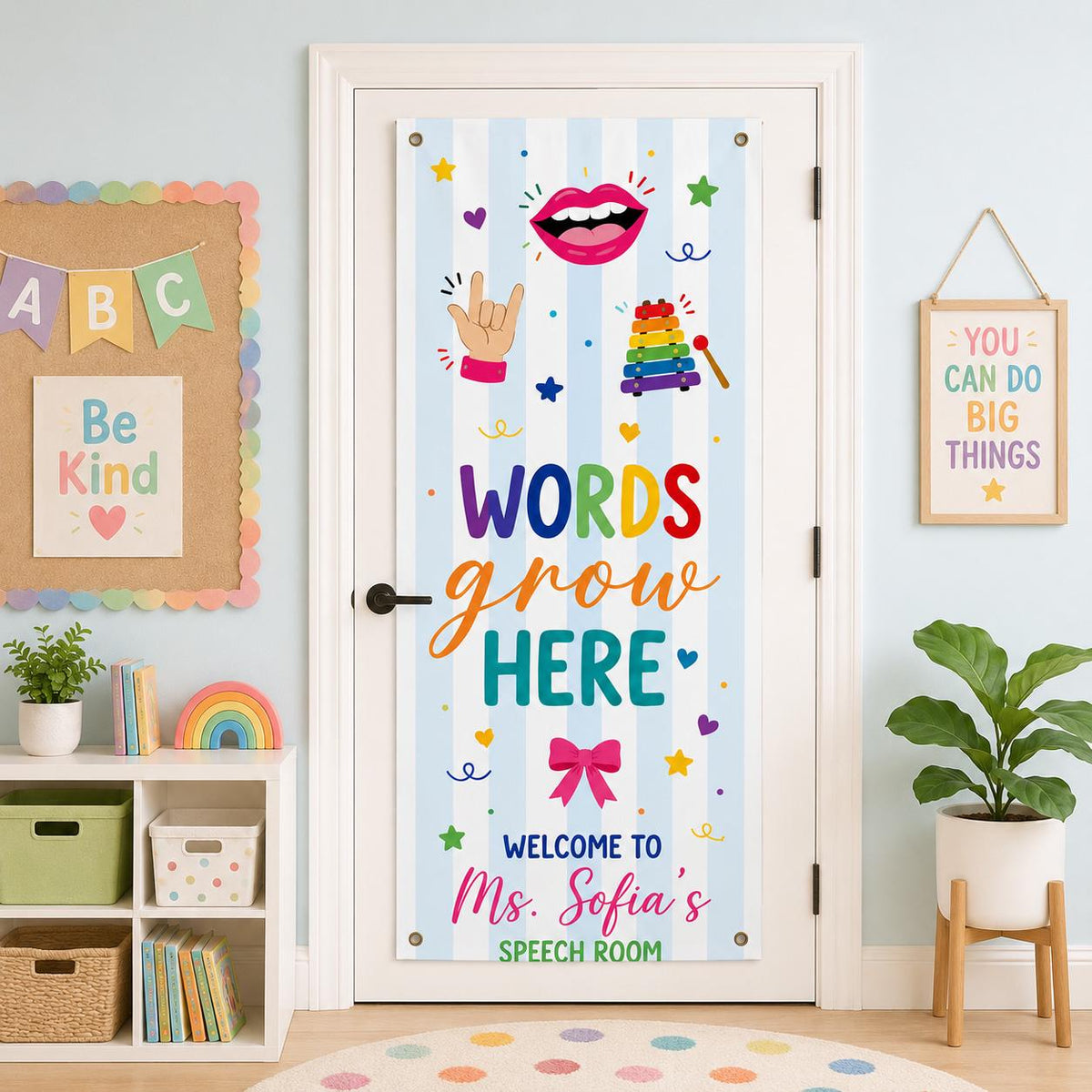 Personalized Speech Room Door Banner | Welcome Ms. Sofia's Classroom Decor