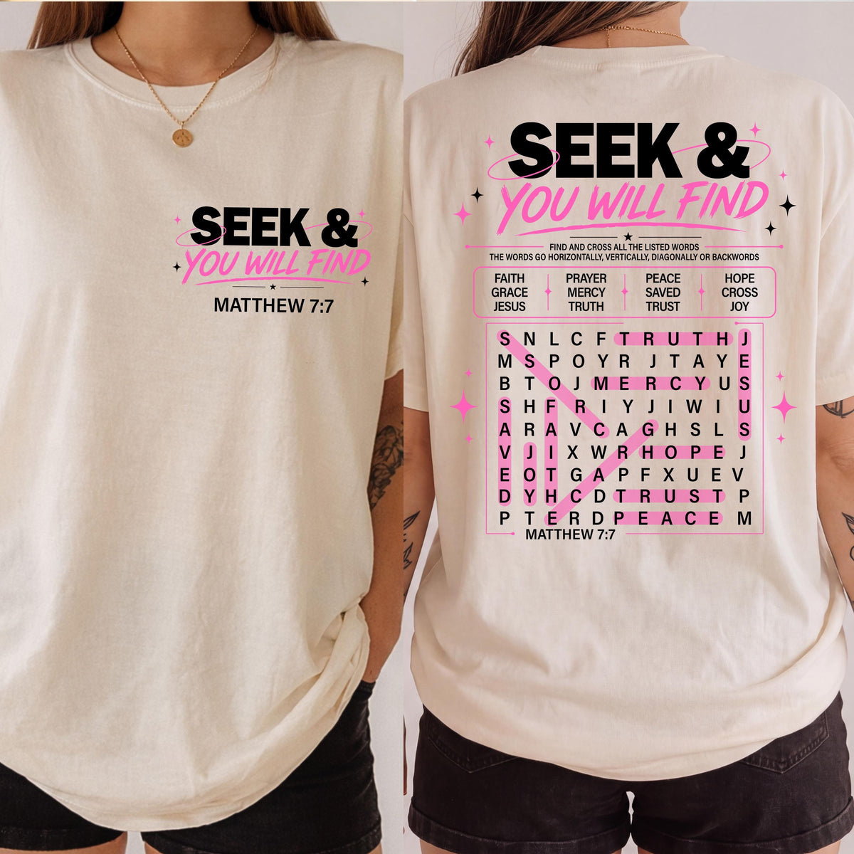Seek and You Will Find Comfort Colors® Shirt, Bible Verse Tee, Religious Gift Tees