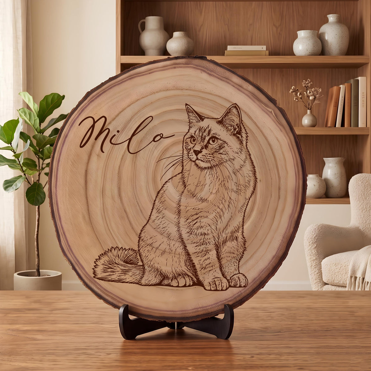 Custom Pet Photo Wood Sign, Color UV Print or Laser Engraved Pet Portrait Keepsake