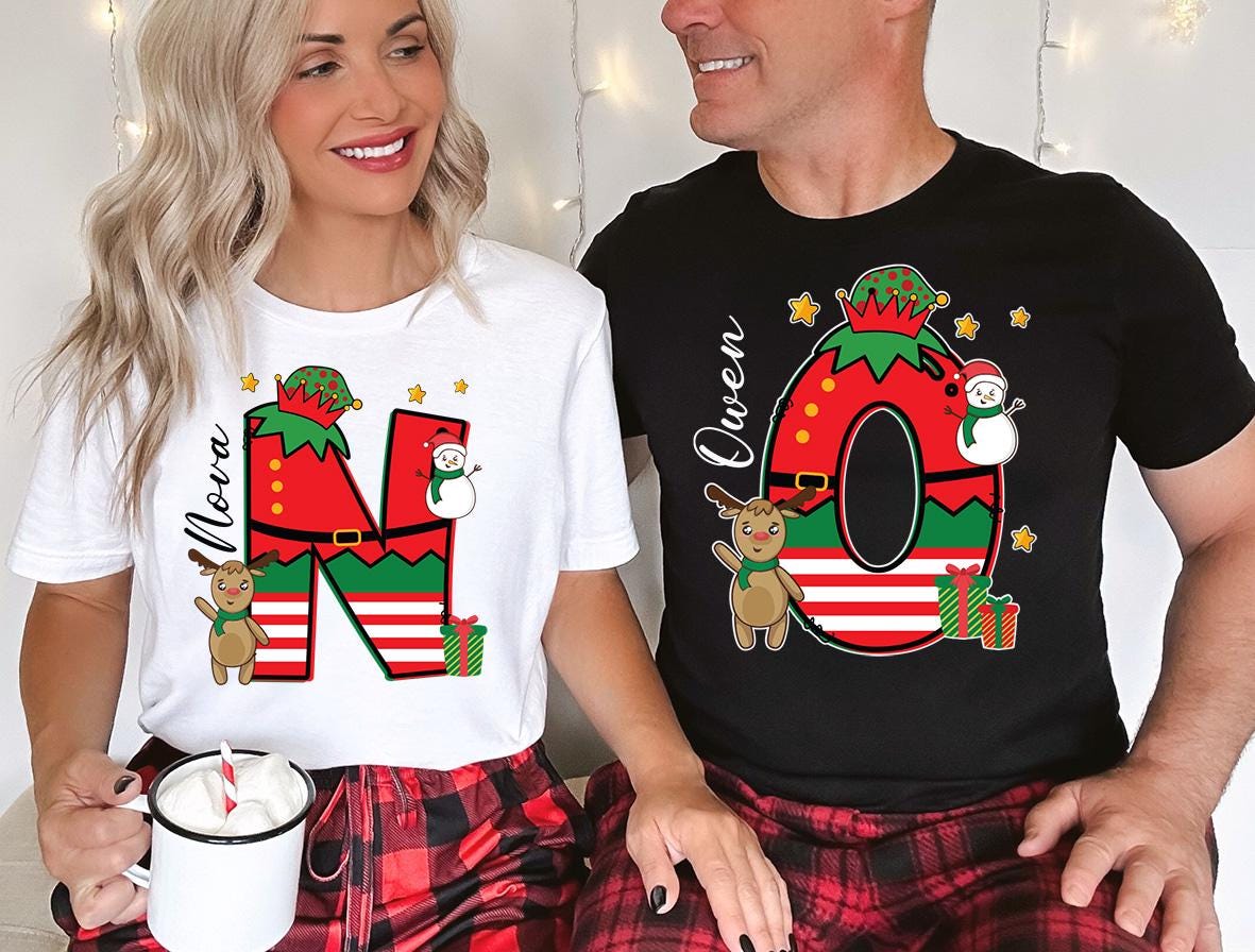 Custom Christmas Matching Shirt, Xmas Letters Sweatshirt, Family Holiday Gift Tee
