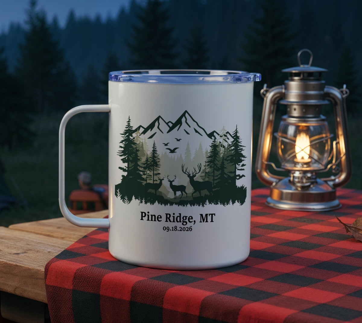 Personalized Camp Mug, National Park Camping Cup, Nature Lover Couple Gift