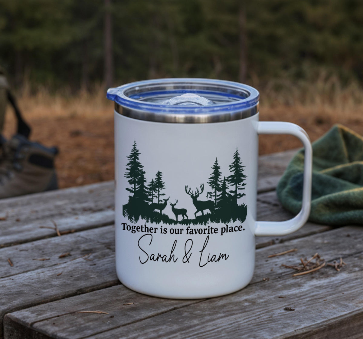 Personalized Camp Mug, National Park Camping Cup, Nature Lover Couple Gift