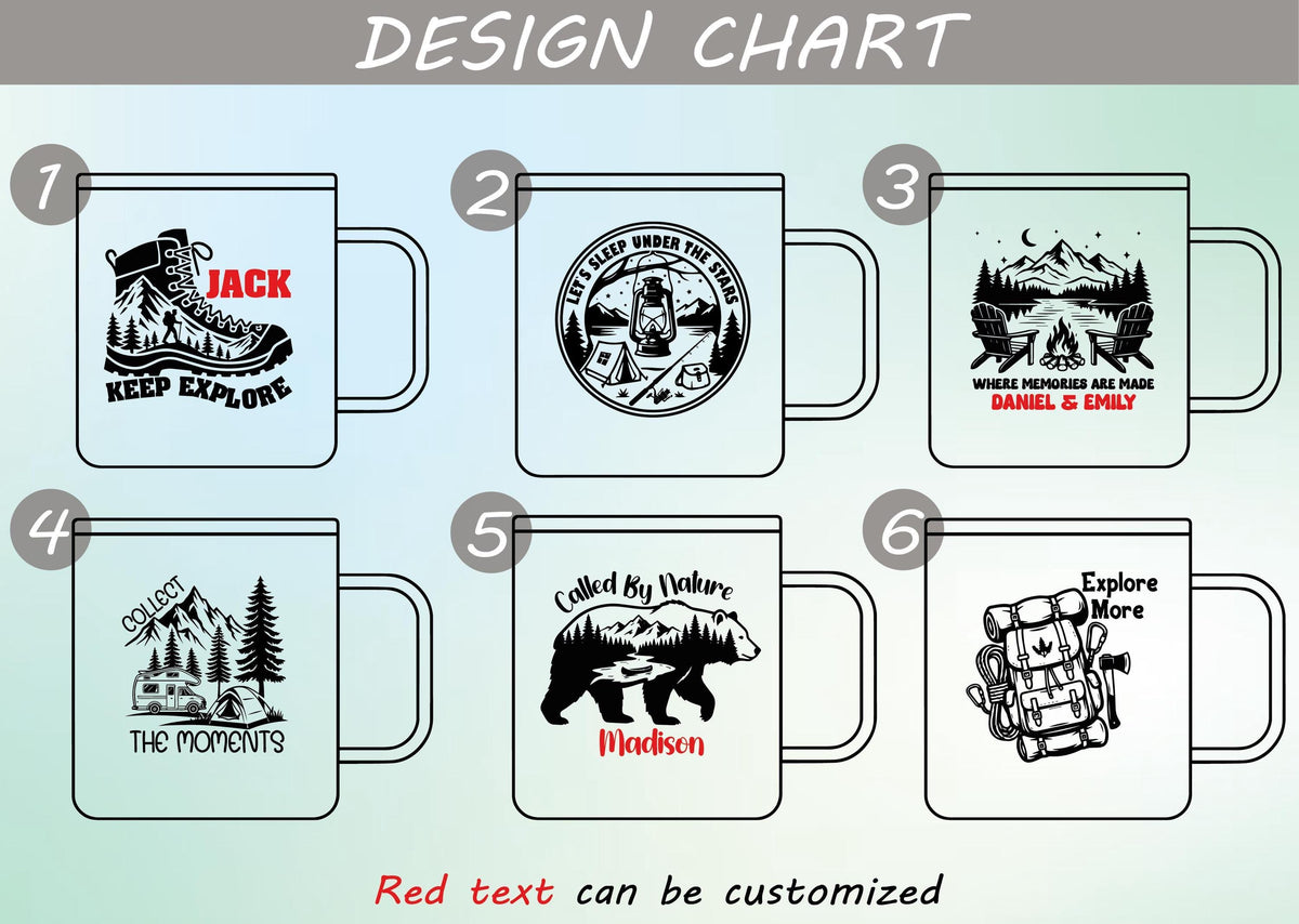 Personalized Camping Mug, Hiking Gifts, Outdoor Adventure Coffee Cup, RV Camper Accessory