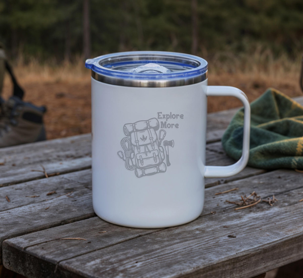 Personalized Camping Mug, Hiking Gifts, Outdoor Adventure Coffee Cup, RV Camper Accessory