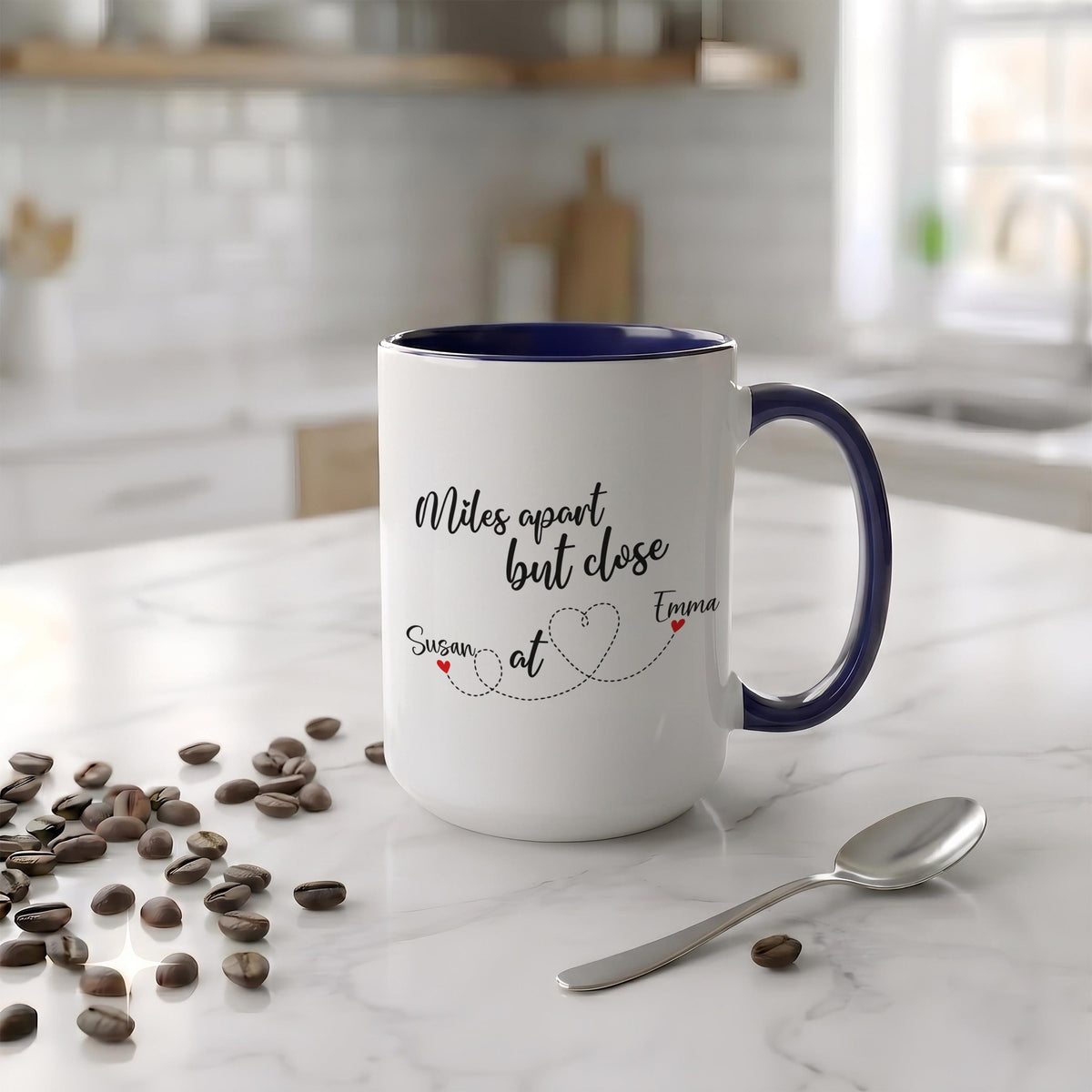 Custom Photo Bestie Mug, Personalized Long Distance Friendship Gift, Ceramic Coffee Cup
