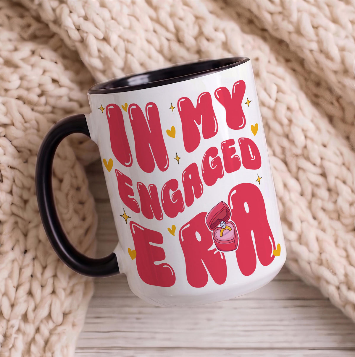 Personalized Engagement Era Ceramic Mug, Custom Photo Coffee Cup, Future Mr Mrs Gift