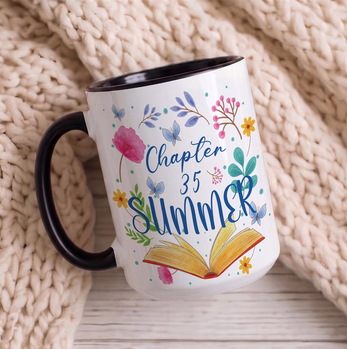 Personalized Chapter Summer Ceramic Cup, Custom Age Reader Birthday Mug