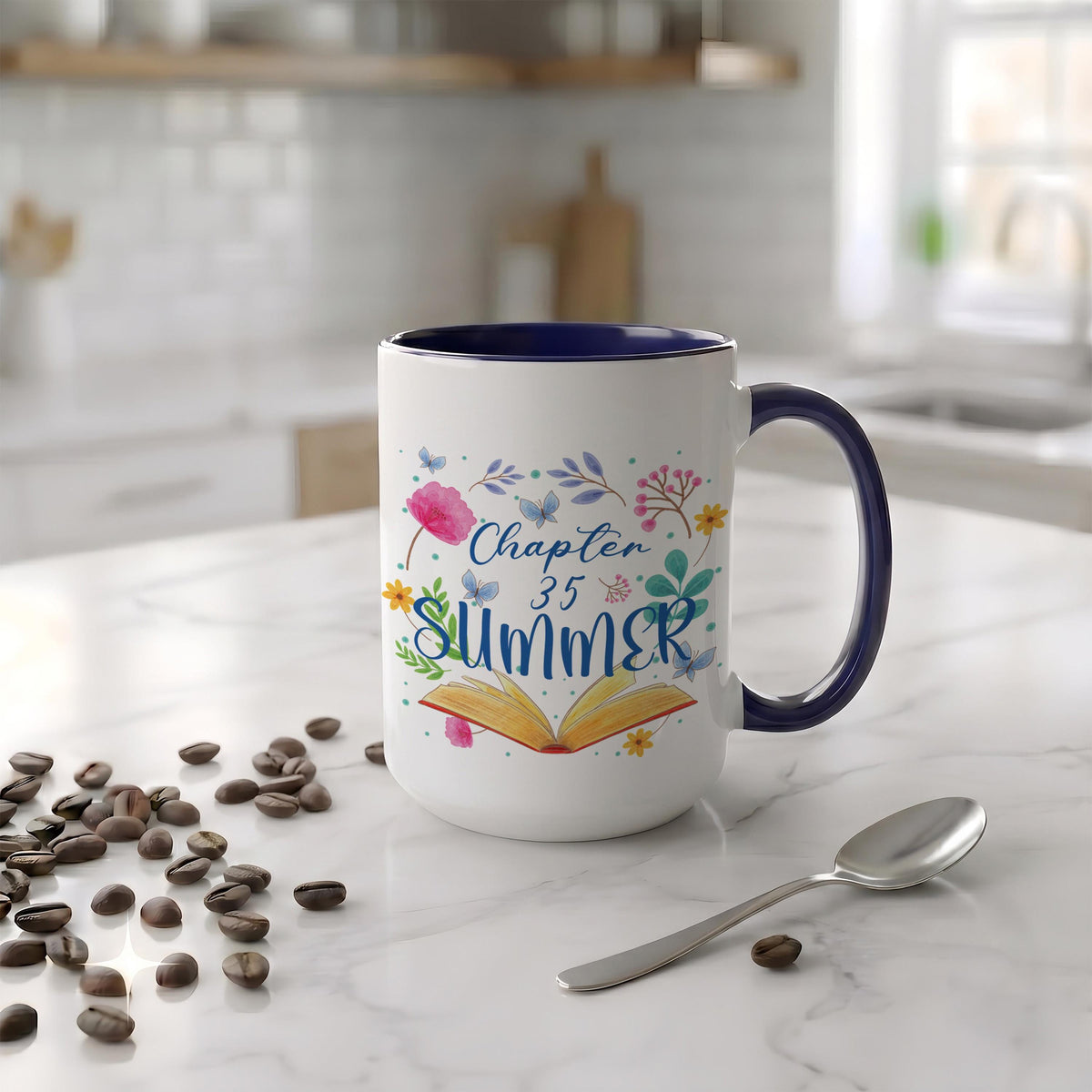 Personalized Chapter Summer Ceramic Cup, Custom Age Reader Birthday Mug