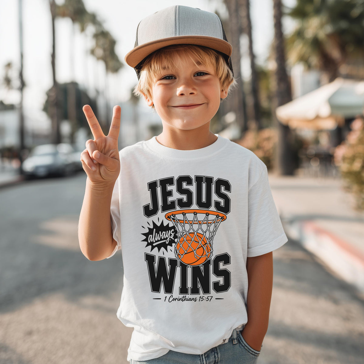 Jesus Playing Basketball Graphic Shirt