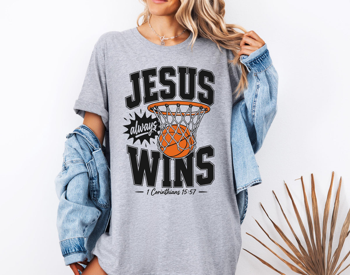 Jesus Playing Basketball Graphic Shirt
