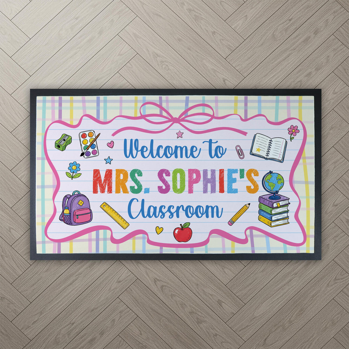 Personalized Classroom Doormat, Custom Teacher Welcome Mat, Welcome to My Classroom Mat