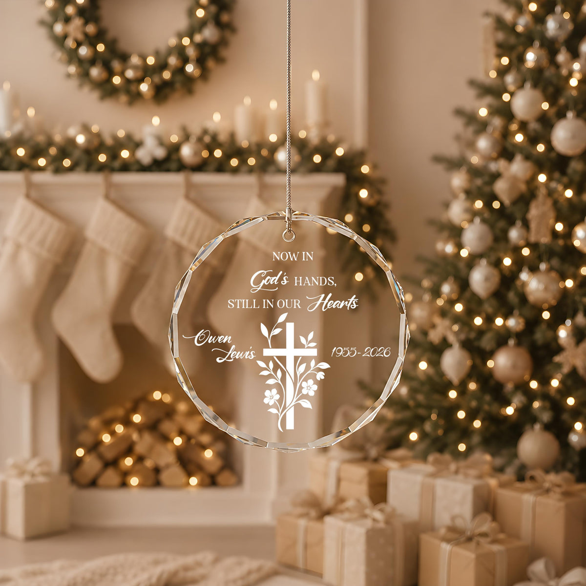 Now In God's Hands Still In Our Hearts Memorial Ornament