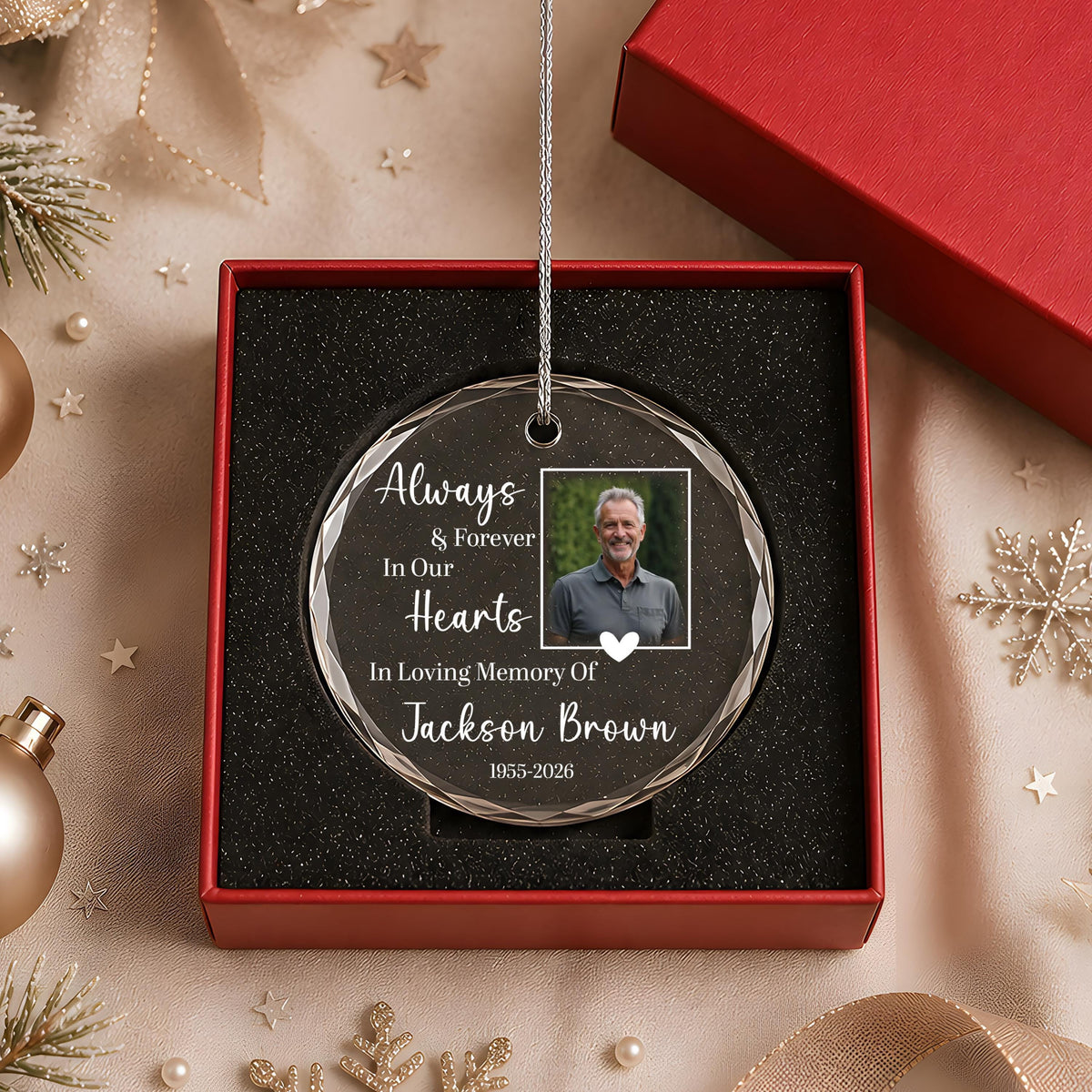 Custom Photo Memorial Ornament, In Loving Memory Keepsake, Personalized Remembrance Gift