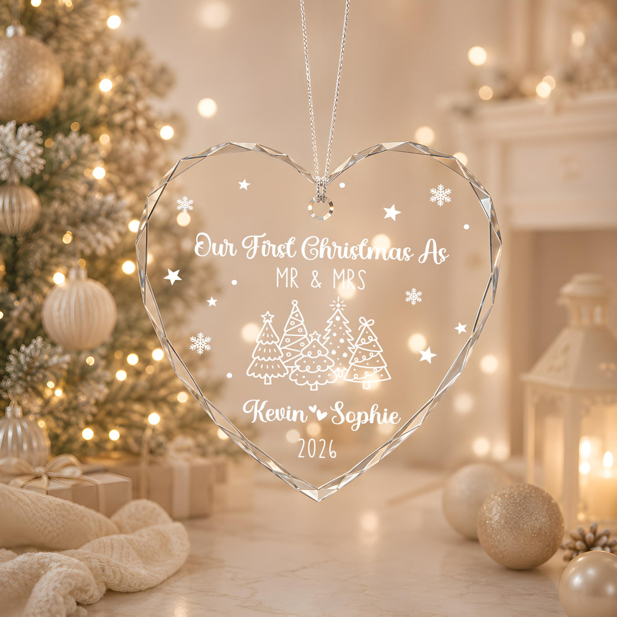 Our First Christmas As Mr and Mrs Ornament, Custom Couple First Christmas Married Keepsake
