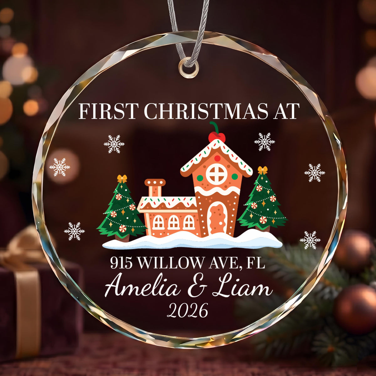 Personalized Gingerbread House Design Holiday Ornament