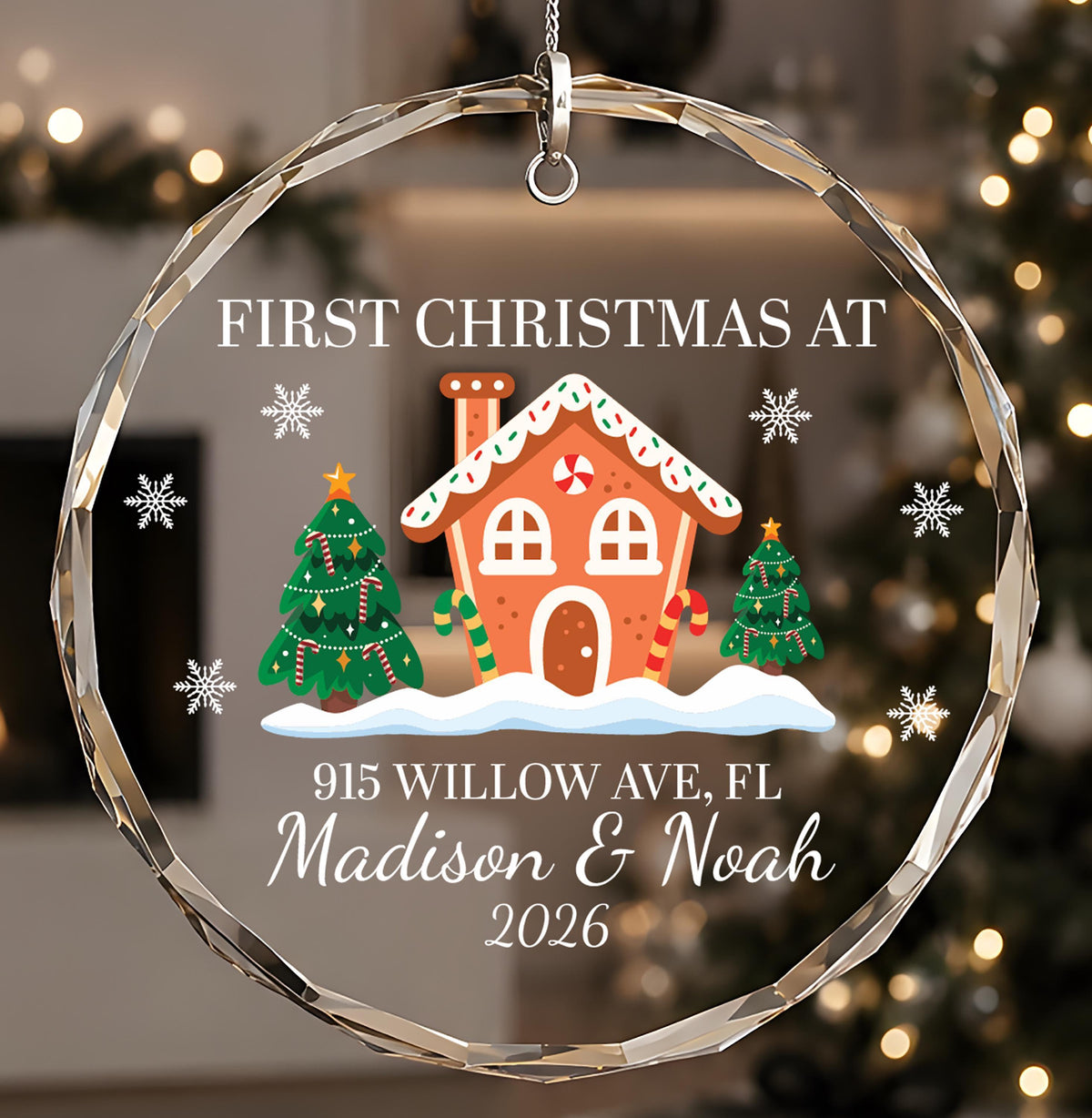 Personalized Gingerbread House Design Holiday Ornament