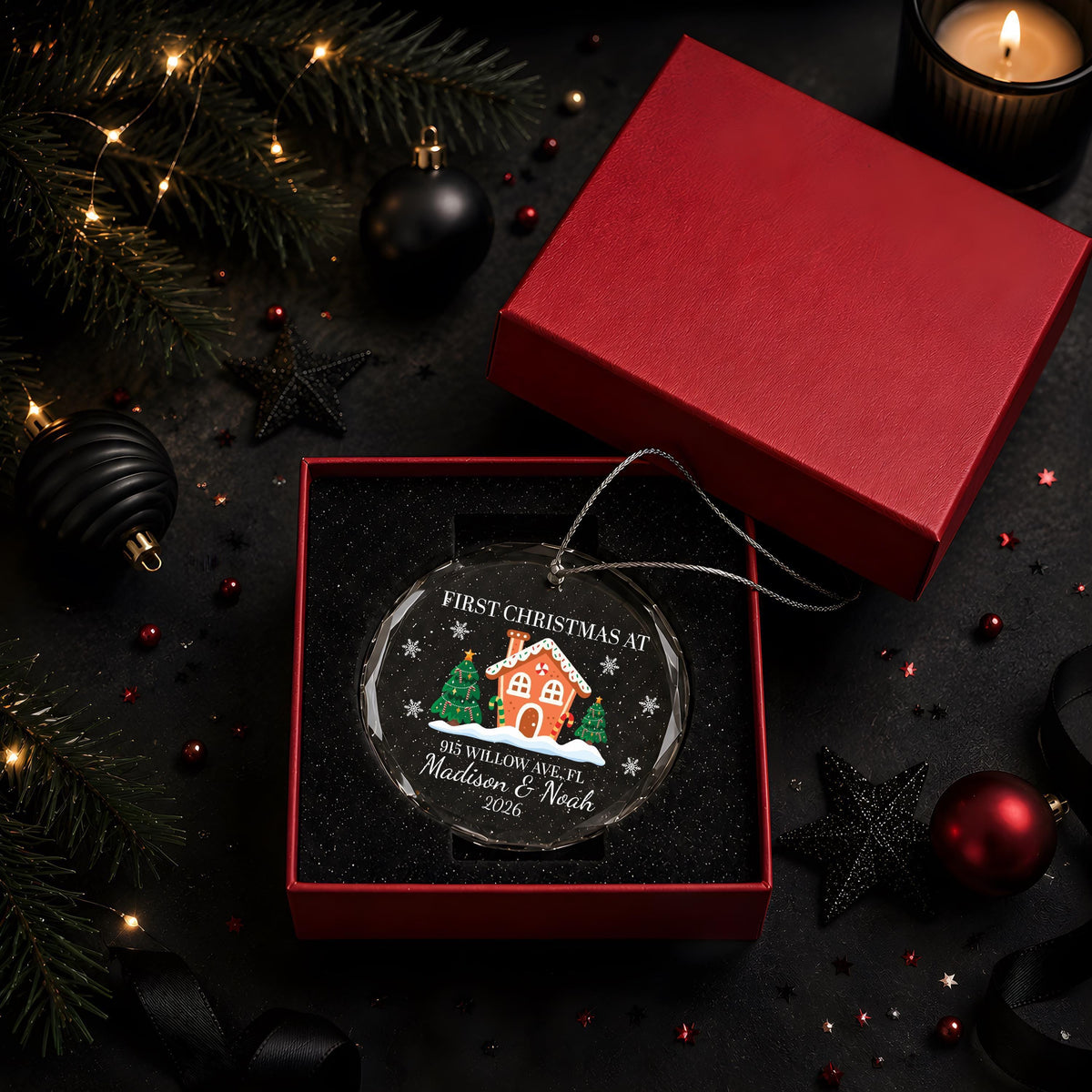 Personalized Gingerbread House Design Holiday Ornament