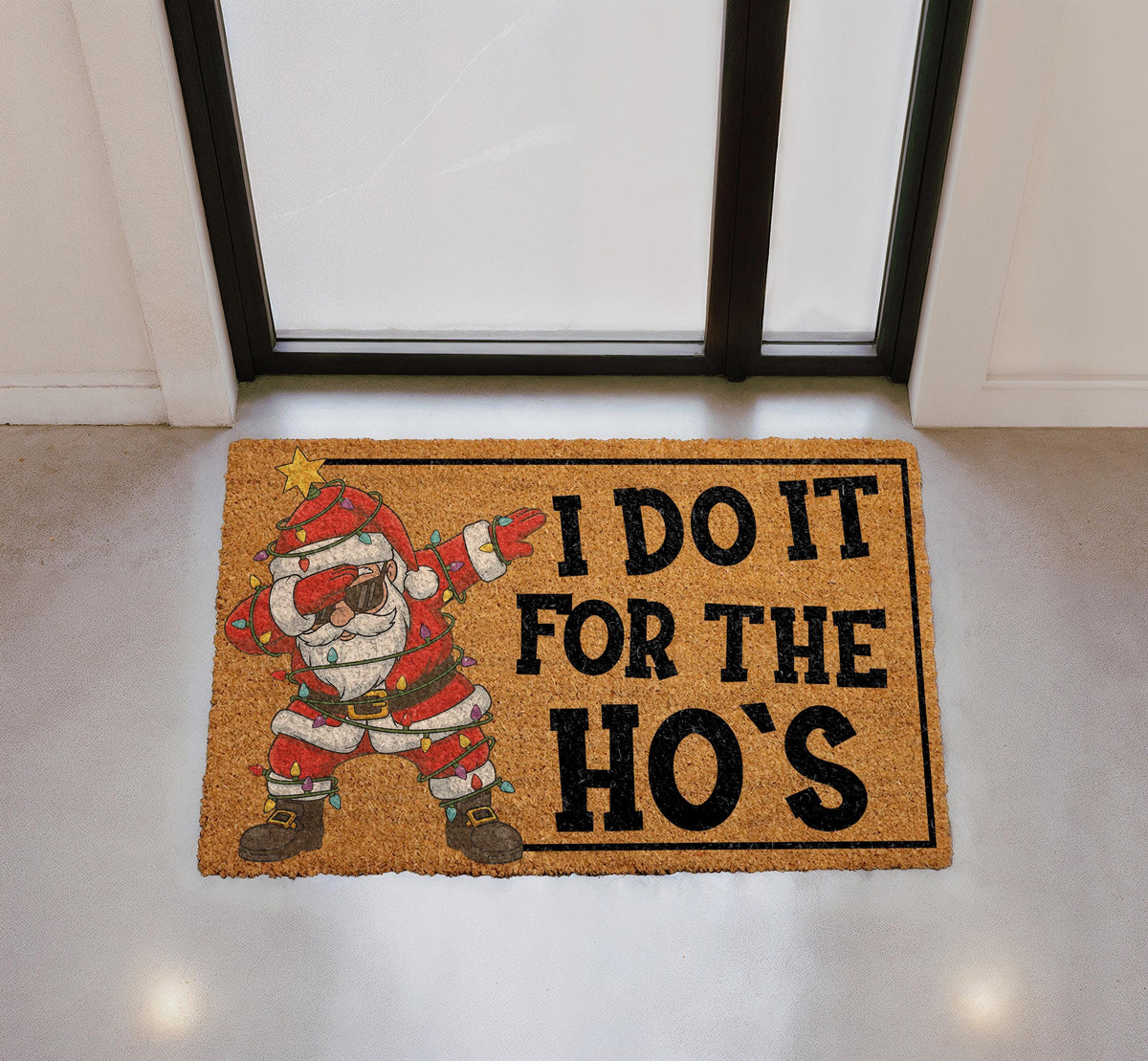 Funny Santa Claus Doormat, Christmas Welcome Mat, Front Porch Decor