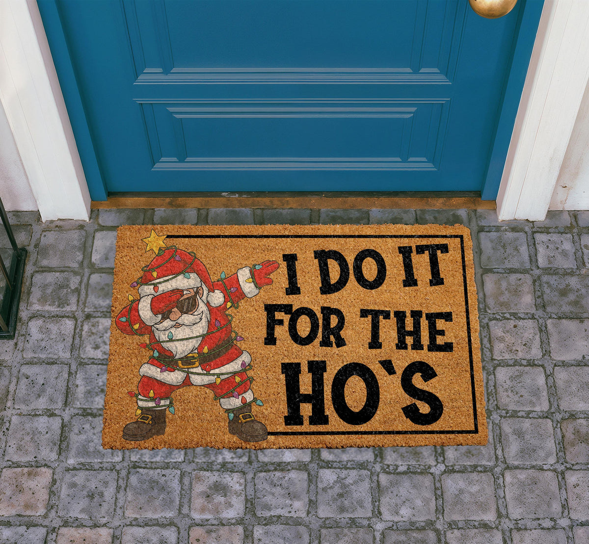 Funny Santa Claus Doormat, Christmas Welcome Mat, Front Porch Decor