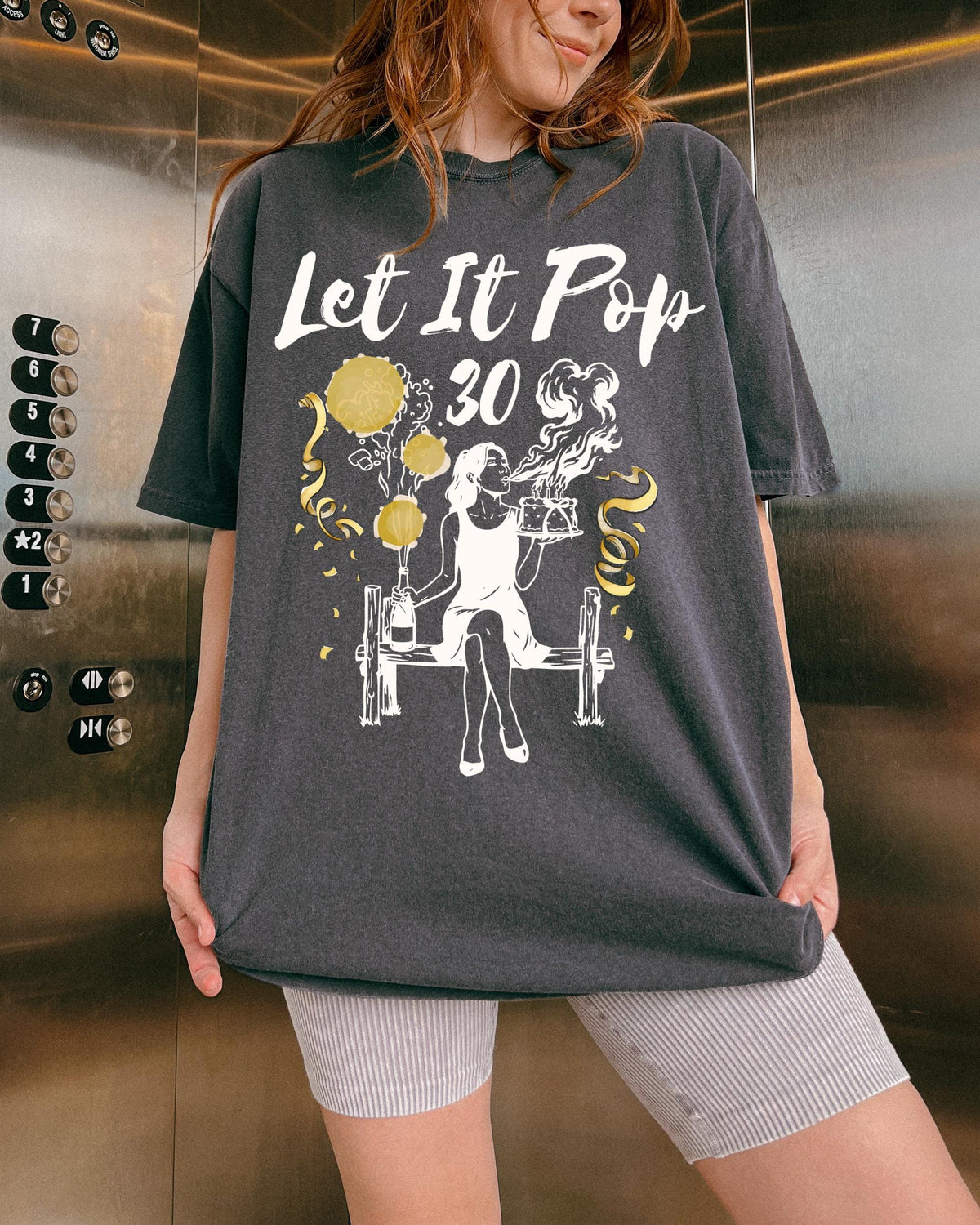 Birthday Champagne Shirt Comfort Colors®, Popping Champagne Trend Tee
