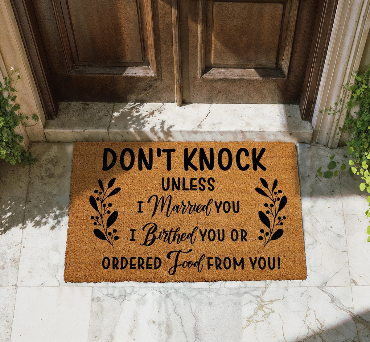 Don't Knock Unless I Married You Doormat, No Soliciting Welcome Mat, Funny Housewarming Gift