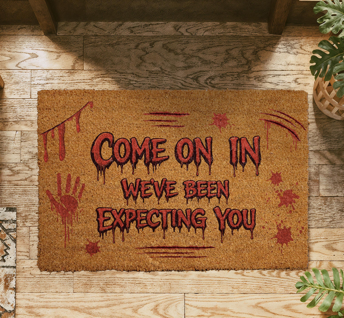 Come On In We've Been Expecting You Doormat, Scary Halloween Welcome Mat