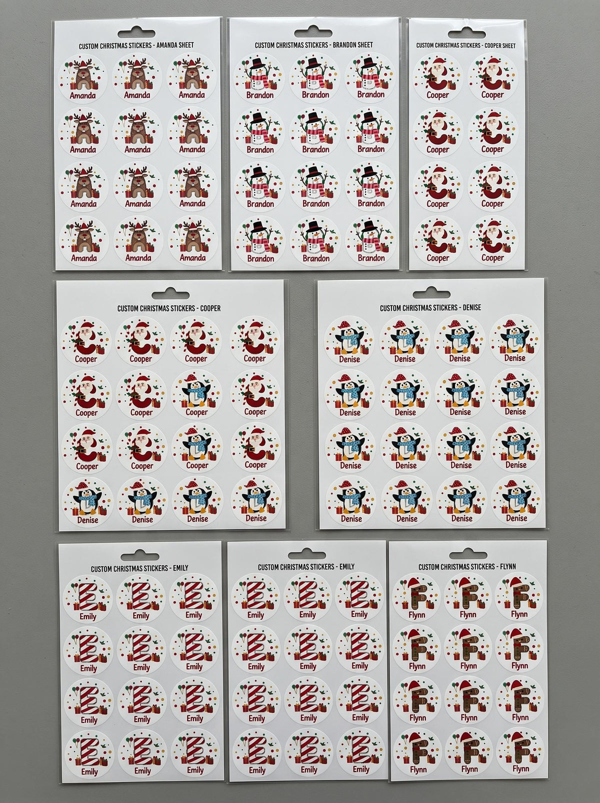 Personalized Christmas Gift Stickers, Custom Name Labels, Holiday Tags (Peel & Stick)