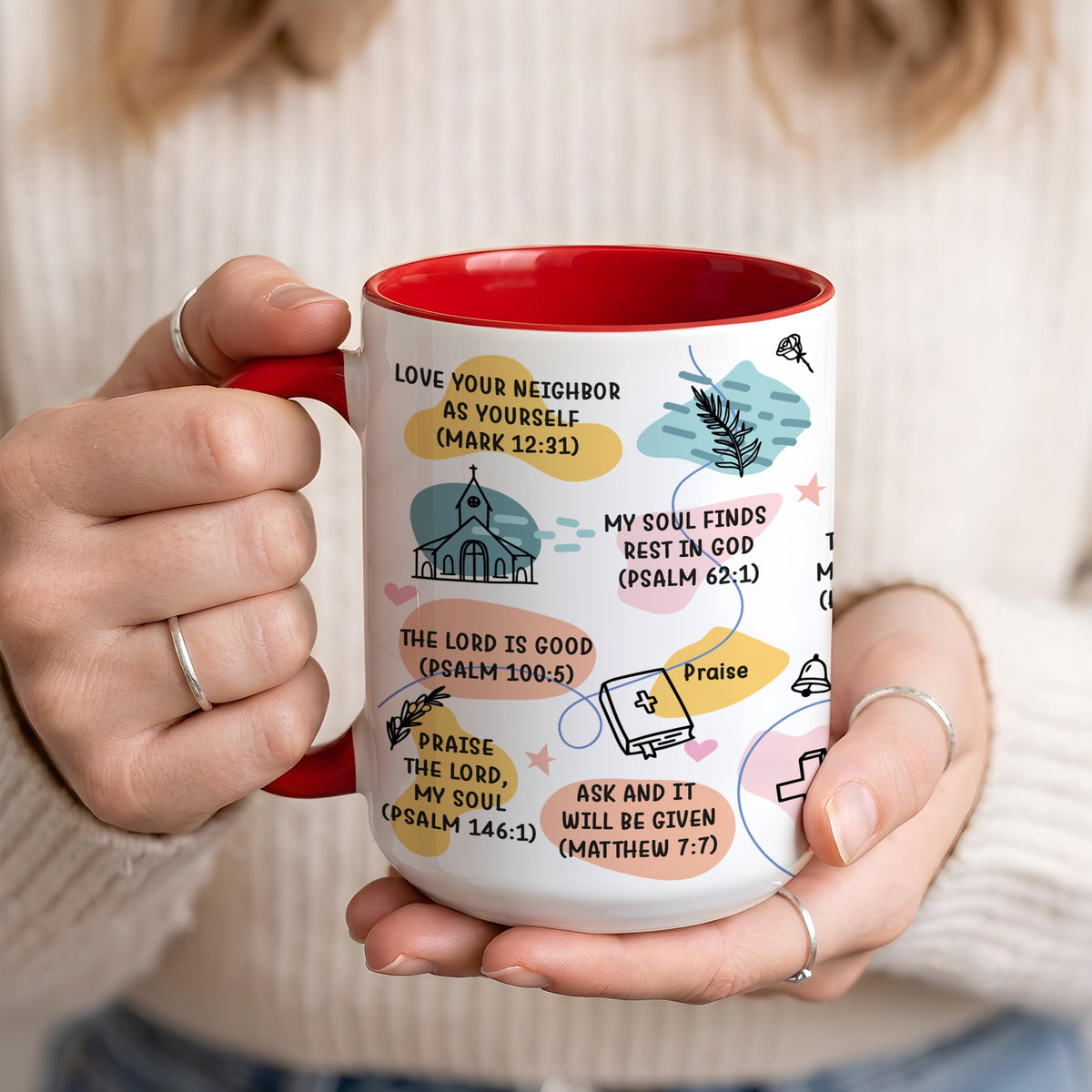 Christian Affirmation Mug, Daily Bible Verse Coffee Cup, Encouraging Scripture Mug