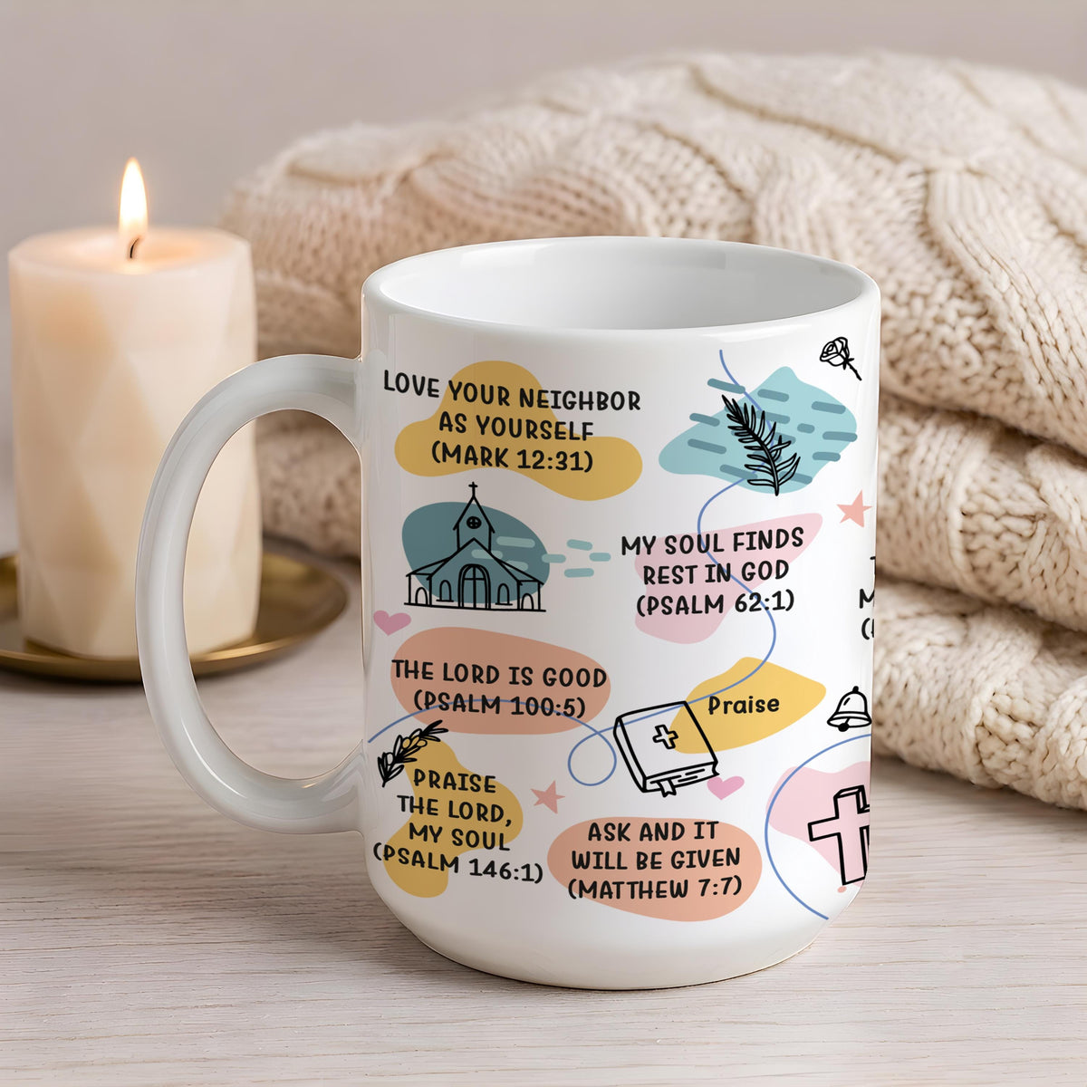 Christian Affirmation Mug, Daily Bible Verse Coffee Cup, Encouraging Scripture Mug