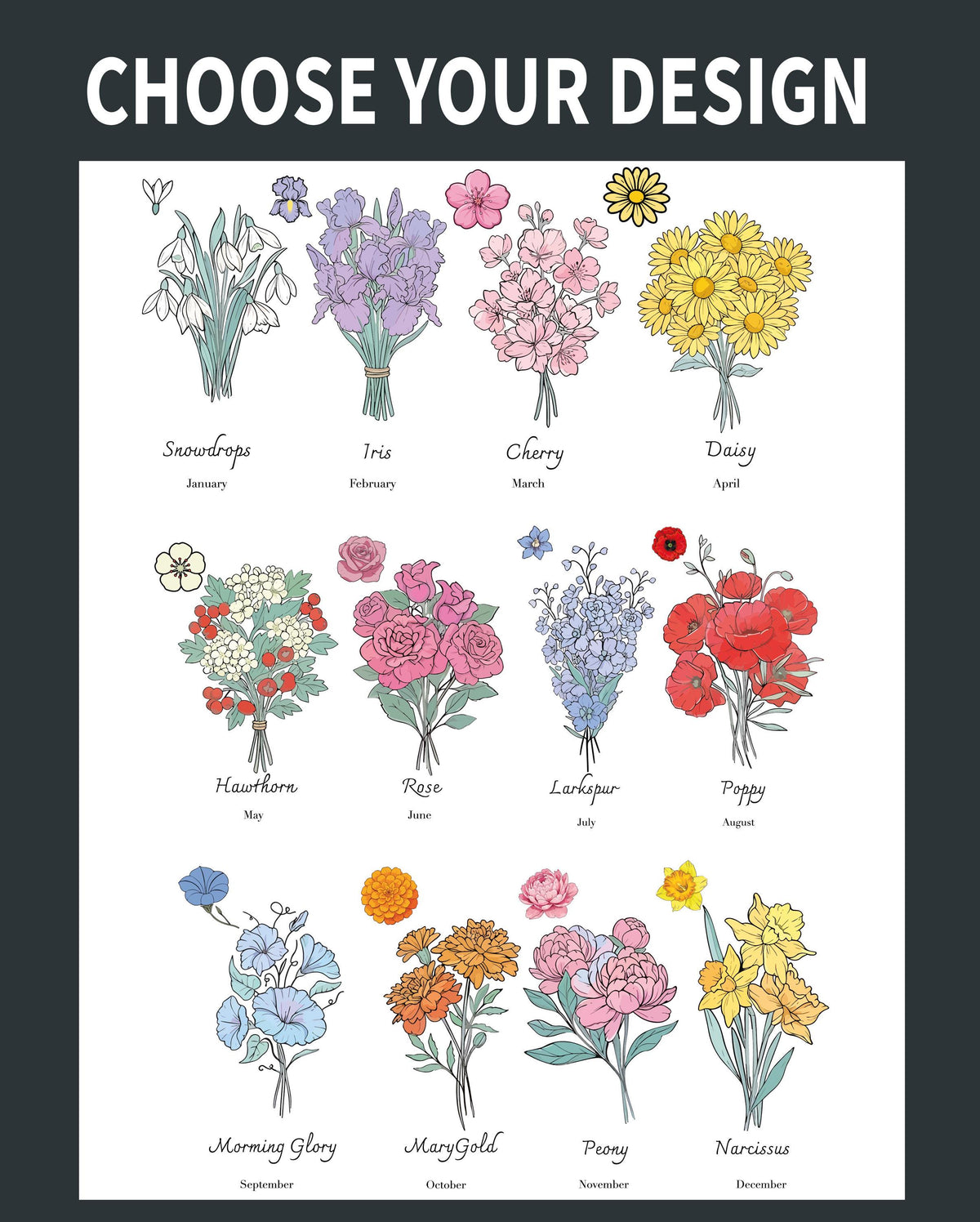 Personalized Birth Month Flower Can Glass Tumbler