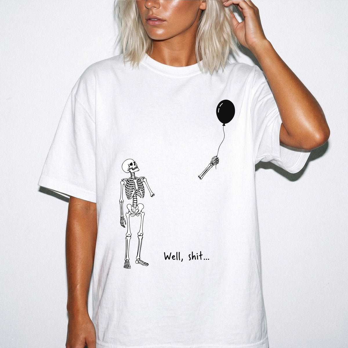 Spooky Skeleton Comfort Colors® Shirt, Skeleton Balloon T-Shirt, Halloween Gift Tee