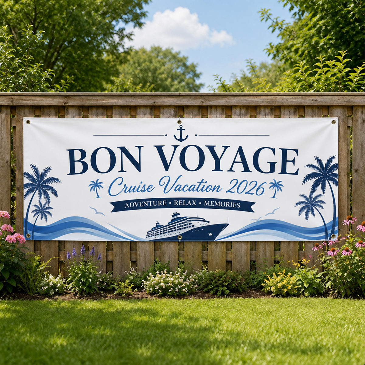 Custom Vinyl Banner, Dream Vacation, Summer Party, Tropical Event Sign