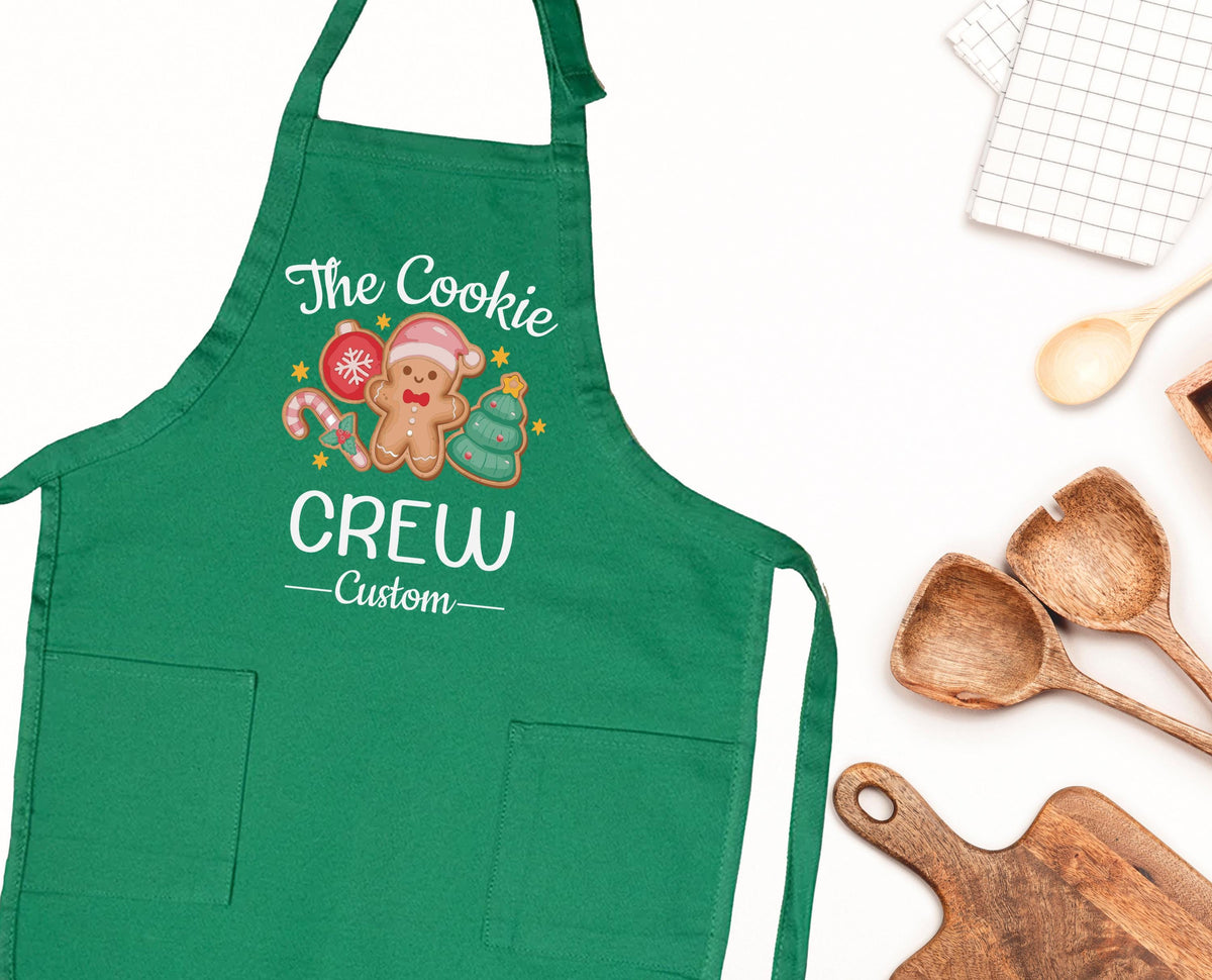 Christmas Cookie Crew Apron, Custom Baking Crew Apron, Christmas Apron Set, Gingerbread Apron, Matching Family Apron, Christmas Apron Gift