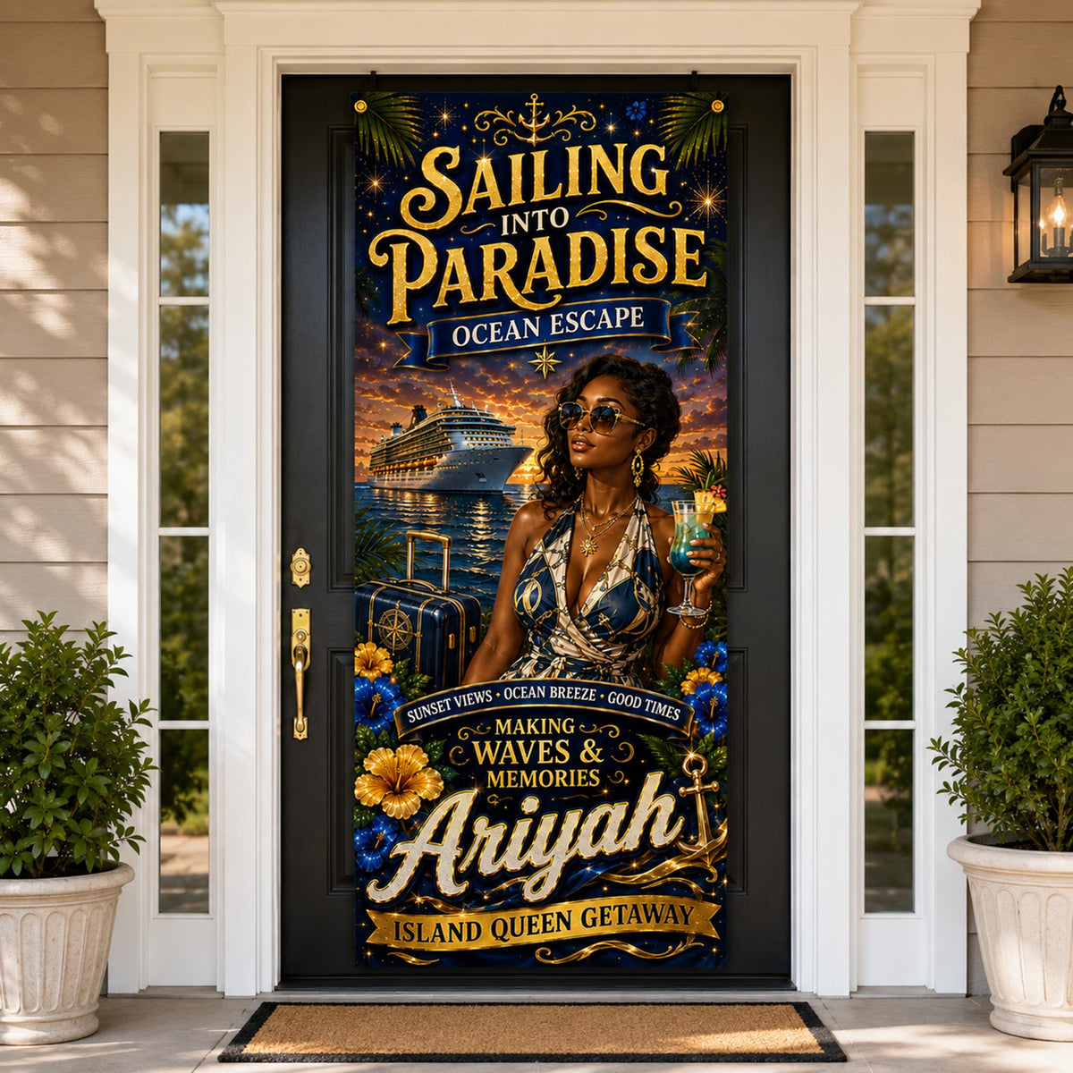Personalized Cruise Door Banner | Sailing into 30 Birthday Escape Sign