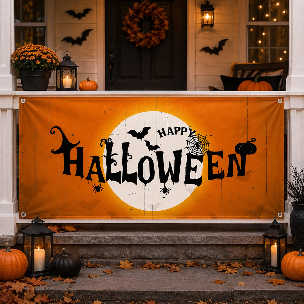 Halloween Banner, Spooky Party Decoration, Trick or Treat Sign, Halloween Backdrop