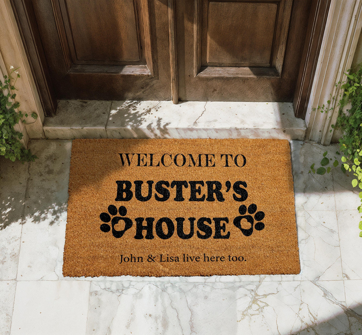 Personalized Dog Coco Doormat, Custom Pet Name Welcome Mat, Unique Pet Lover Gift