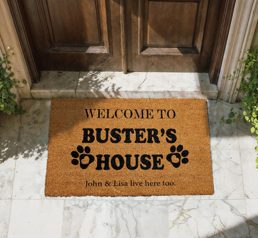 Personalized Dog Coco Doormat, Custom Pet Name Welcome Mat, Unique Pet Lover Gift