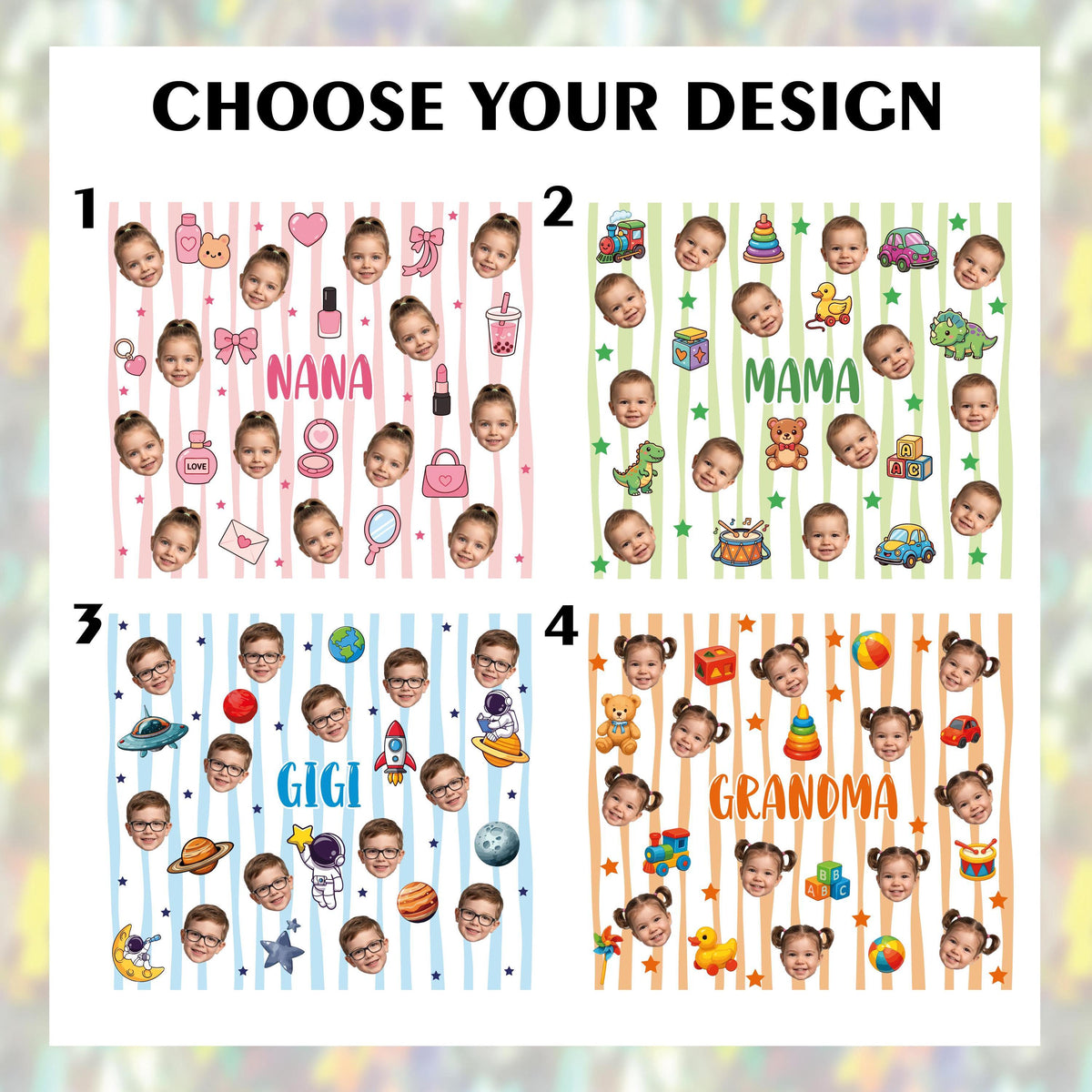Personalized Kids Face Photo Tumbler with Handle, Custom Picture Toddle Water Bottle