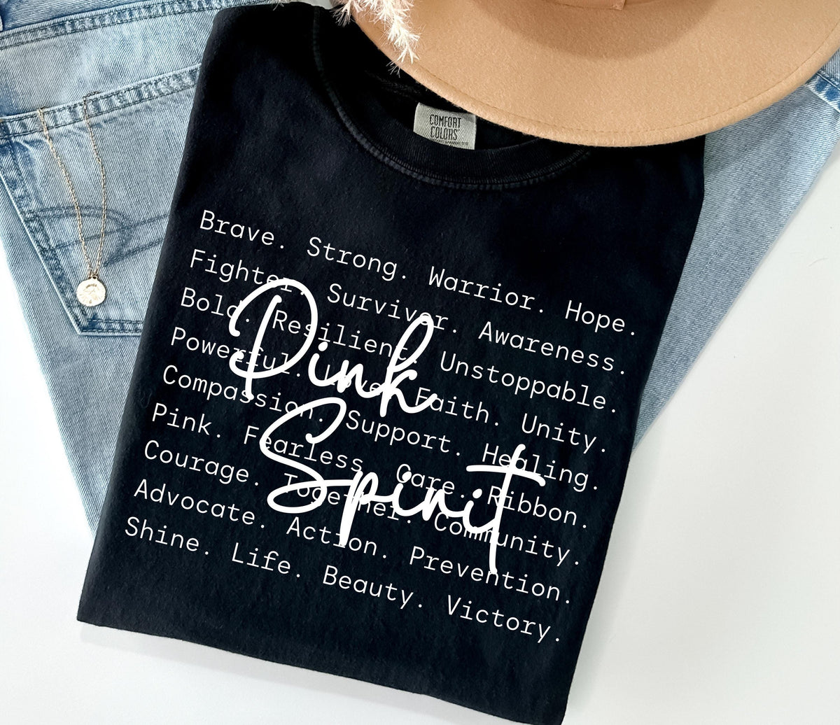 Breast Cancer Awareness Comfort Colors® Shirt, Pink Spirit Tee, Cancer Warrior Gift Tee