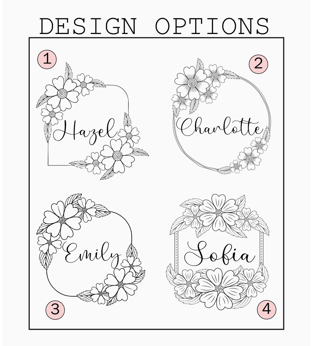 Personalized Travel Jewelry Case, Floral Frame Jewelry Box
