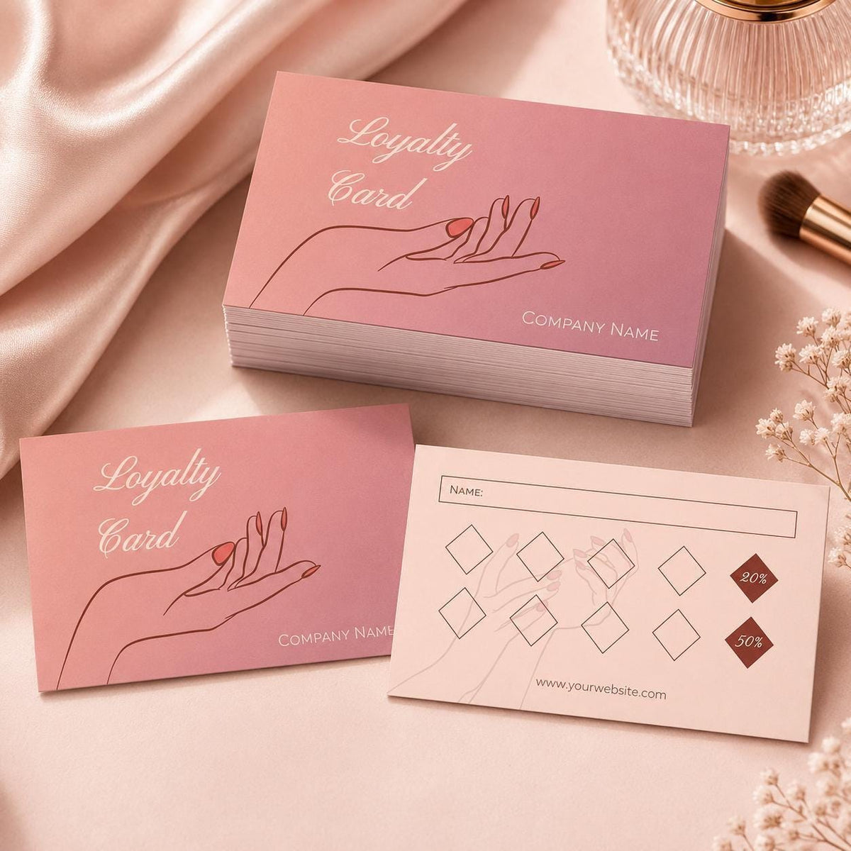 Custom Printed Personalized Loyalty Cards, Beauty Salon Reward System, Small Business Pack