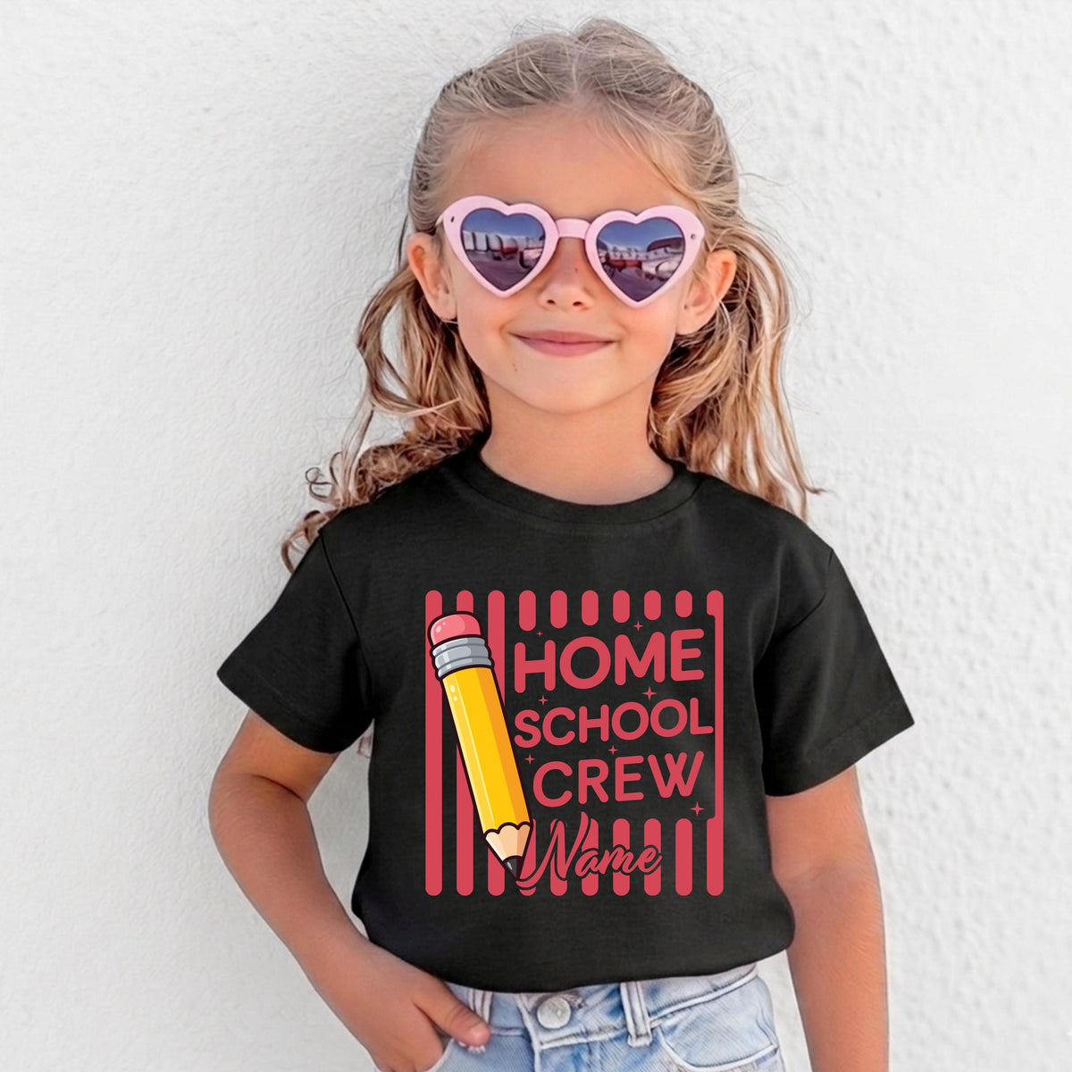Homeschool Crew T-shirt, Custom Name Homeschool Shirt, Homeschool Mom Kids Matching Tees