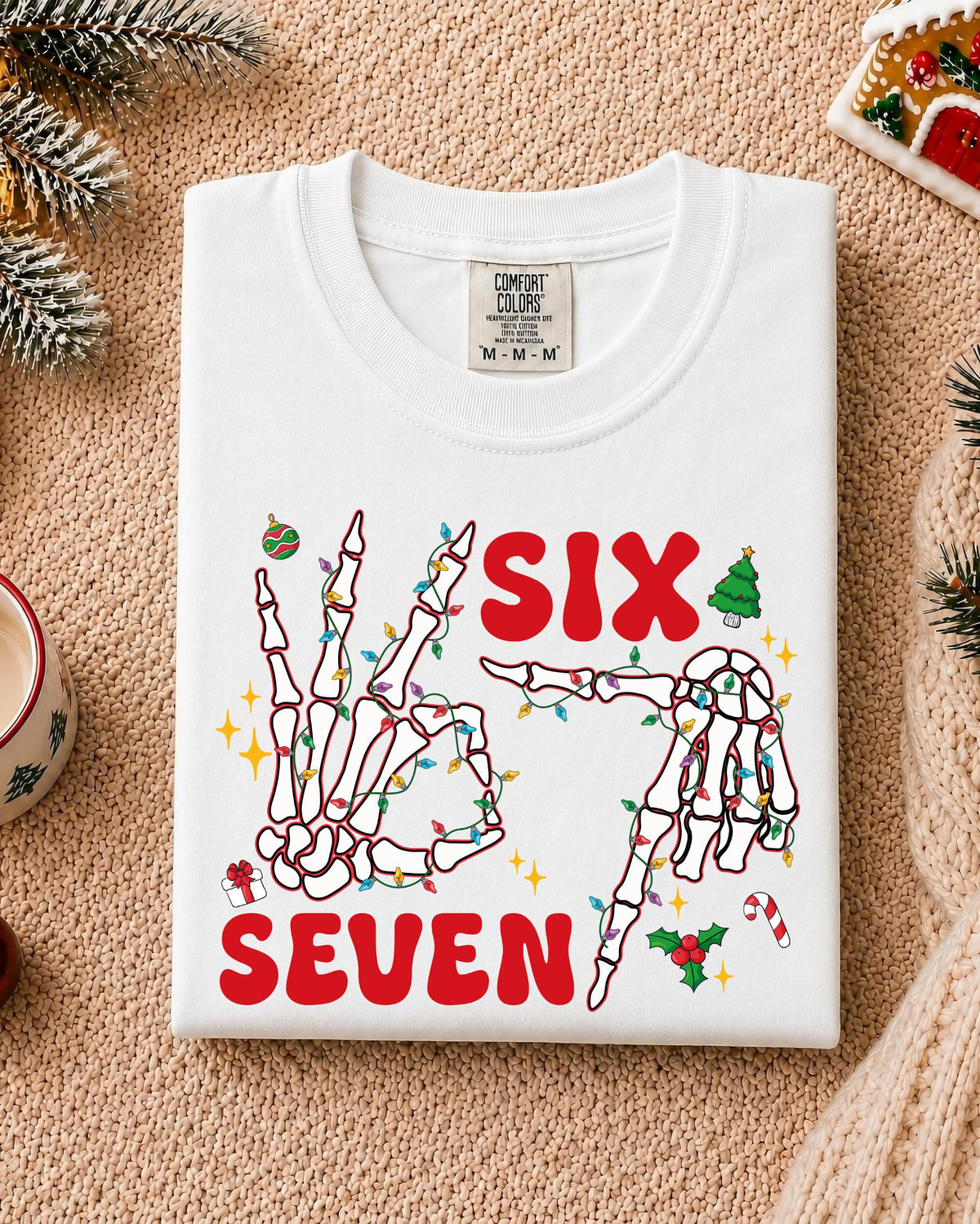 Christmas 6 7 Comfort Colors® T-shirt, Skeleton Hands T-shirt, Funny Xmas Gift Tee