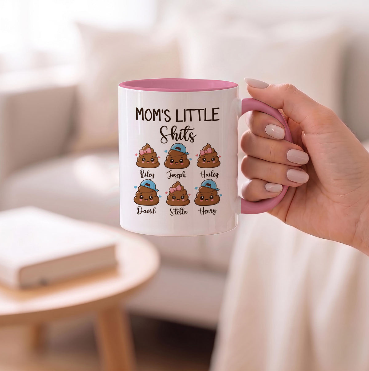 Personalized Funny Mom Coffee Mug, Kids Names, Mother's Day Gift