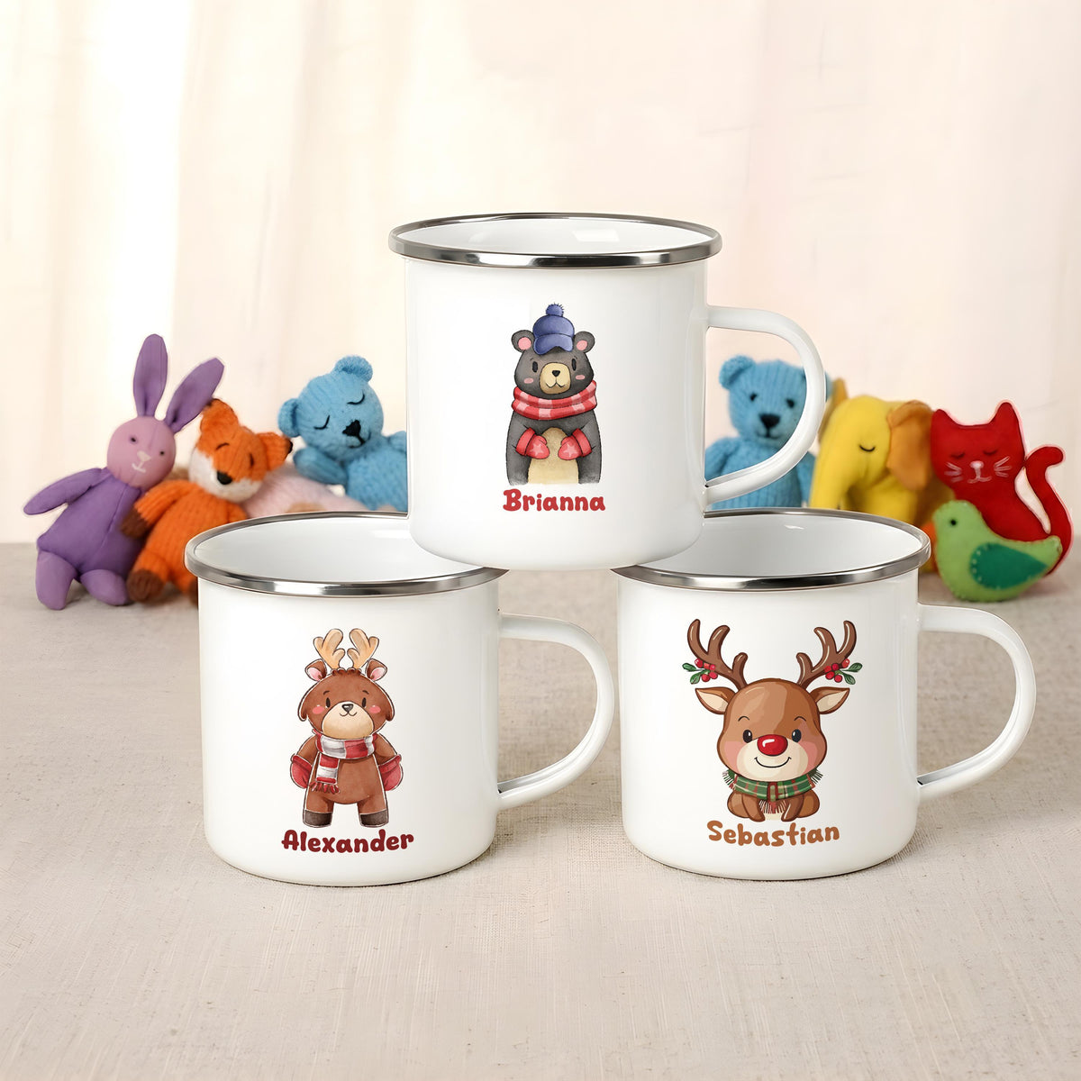 Personalized Kids Stainless Steel Camp Cup, Custom Name Winter Animal Mug
